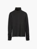 Womens Caviar Ruched Turtleneck Top