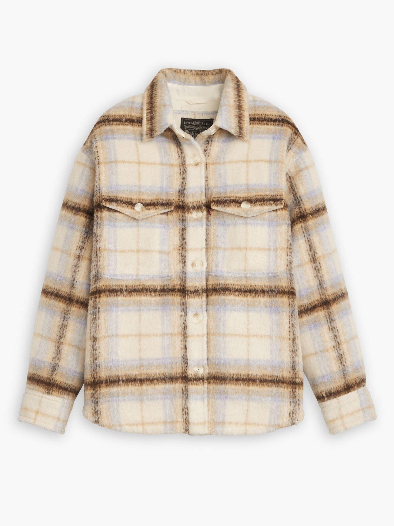 Womens Majorie Plaid Sunny Cream Lola Shacket