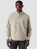 Mens Colby Vintage Khaki Garment Dye Authentic Logo Button Down Shirt