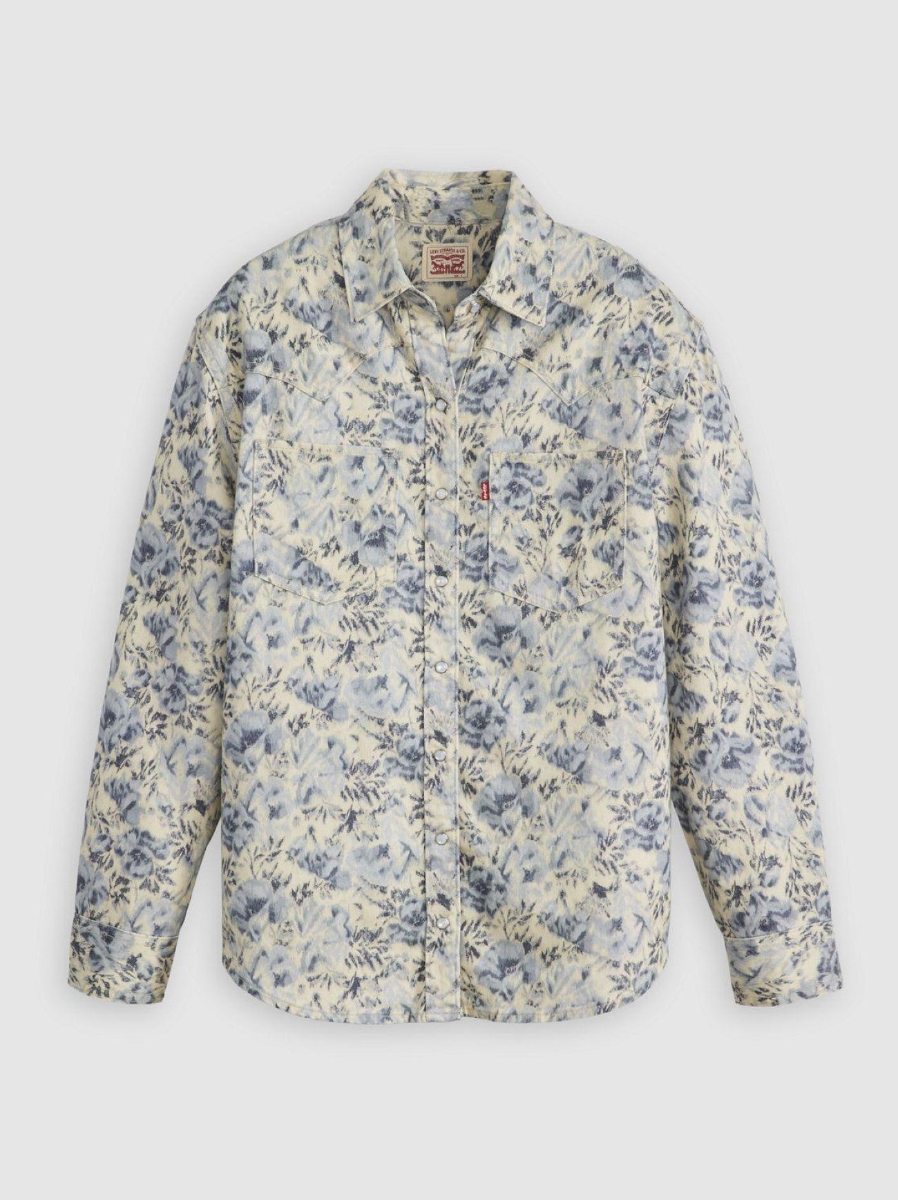 Womens Ophelia Floral Blue Tonal Teodora Western Shirt