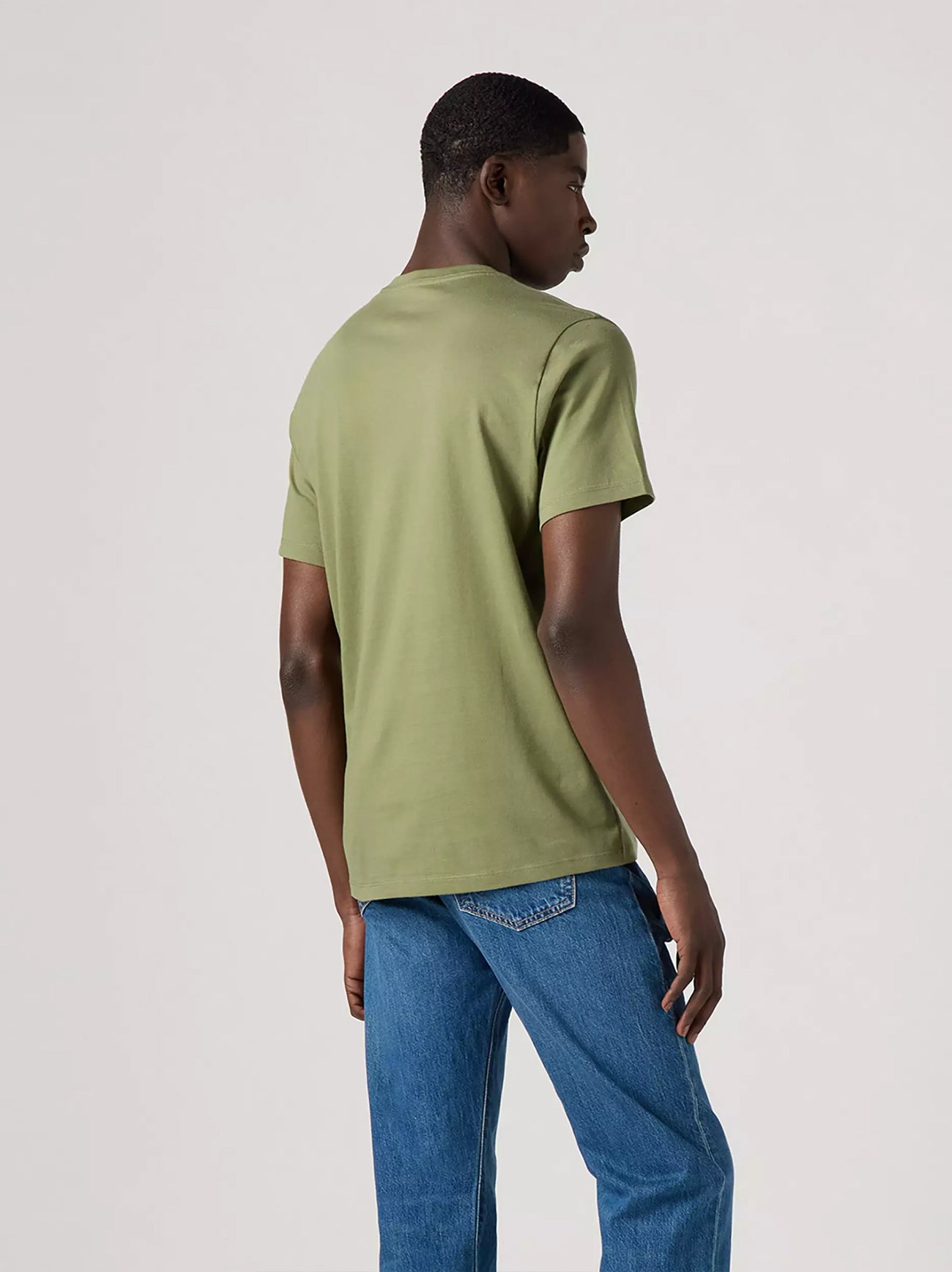 Mens Bluish Olive Classic V-Neck T-Shirt