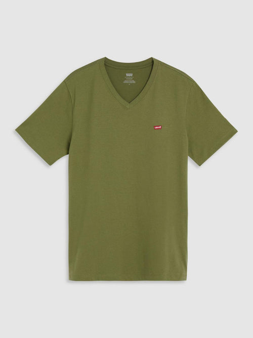 Mens Bluish Olive Classic V-Neck T-Shirt