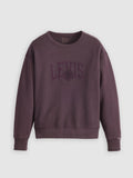 Womens Crew Applique Varsity Logo Gd Plum Perfect Graphic Print Heritage Crew Top