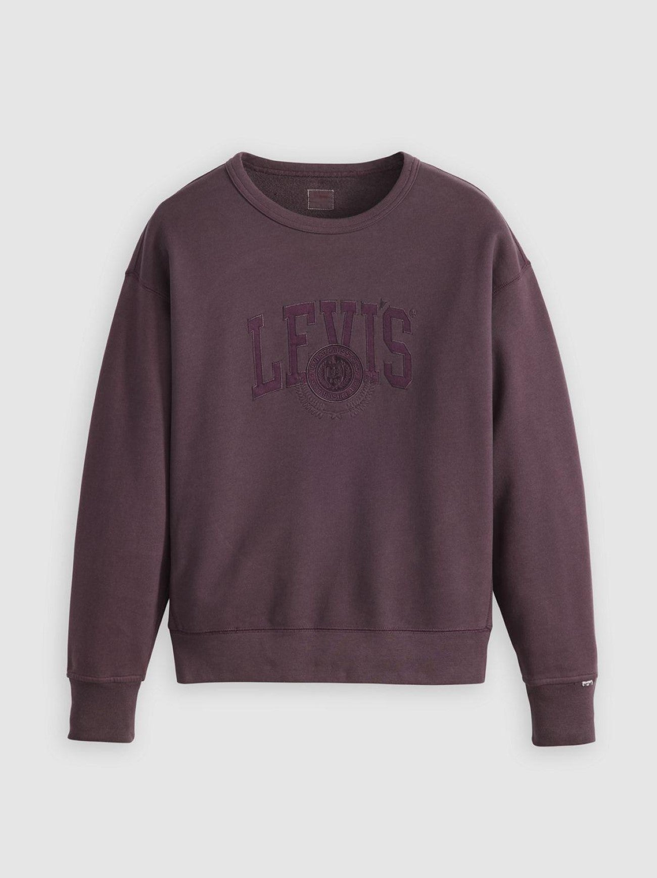 Womens Crew Applique Varsity Logo Gd Plum Perfect Graphic Print Heritage Crew Top