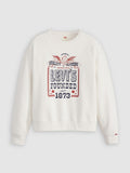 Womens Levis Founded In 1873 Crew Sugar Swizzle Graphic Print Heritage Crew Top