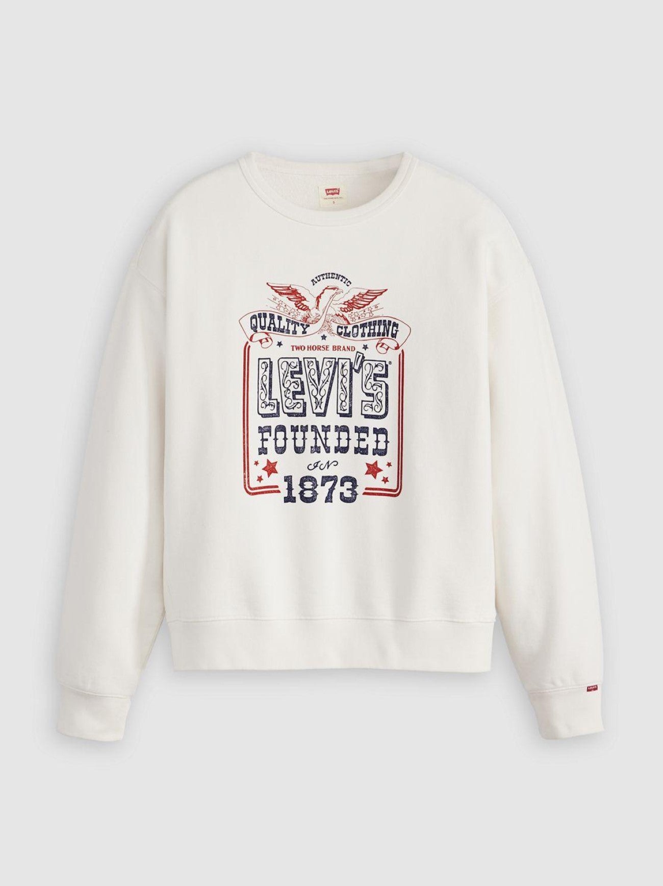 Womens Levis Founded In 1873 Crew Sugar Swizzle Graphic Print Heritage Crew Top