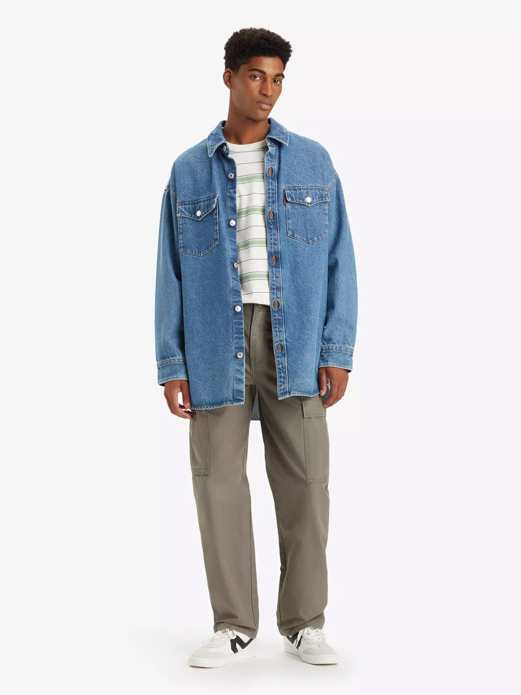 Mens Smokey Olive Cargo Straight Jean