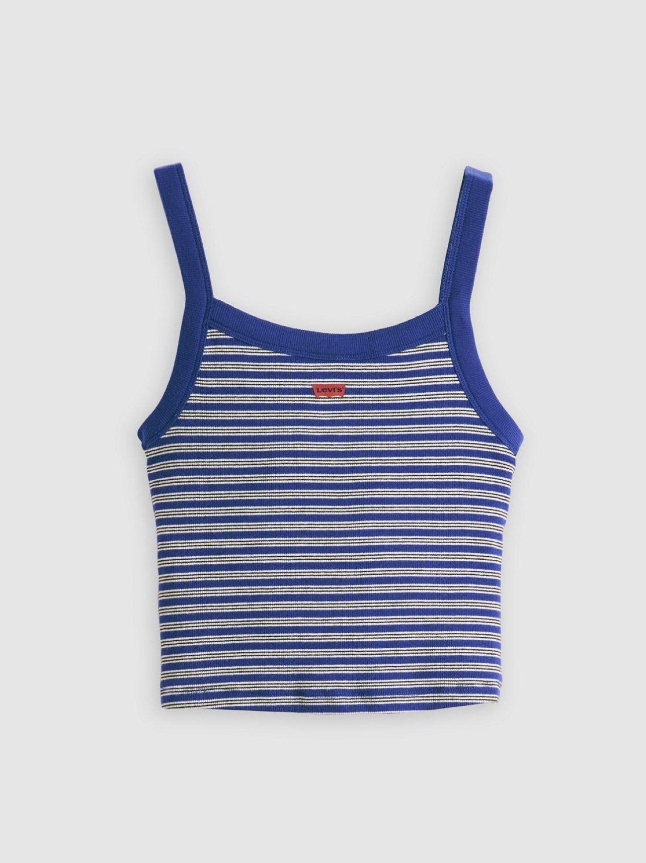 Womens Ooo La La Stripe Mazarine Blue Essential Sporty Rib Tnk Top