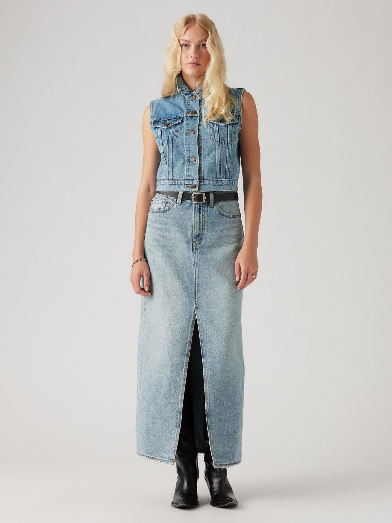 Womens Please Hold Ankle Column Skirt