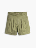 Womens Deep Lichen Green Pleated Trouser Short