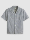 Mens Indy Mid Wash Stripe The Standard Camp Shirt