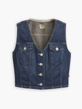 Womens Dark Side Scrape Bella Denim Corset Top