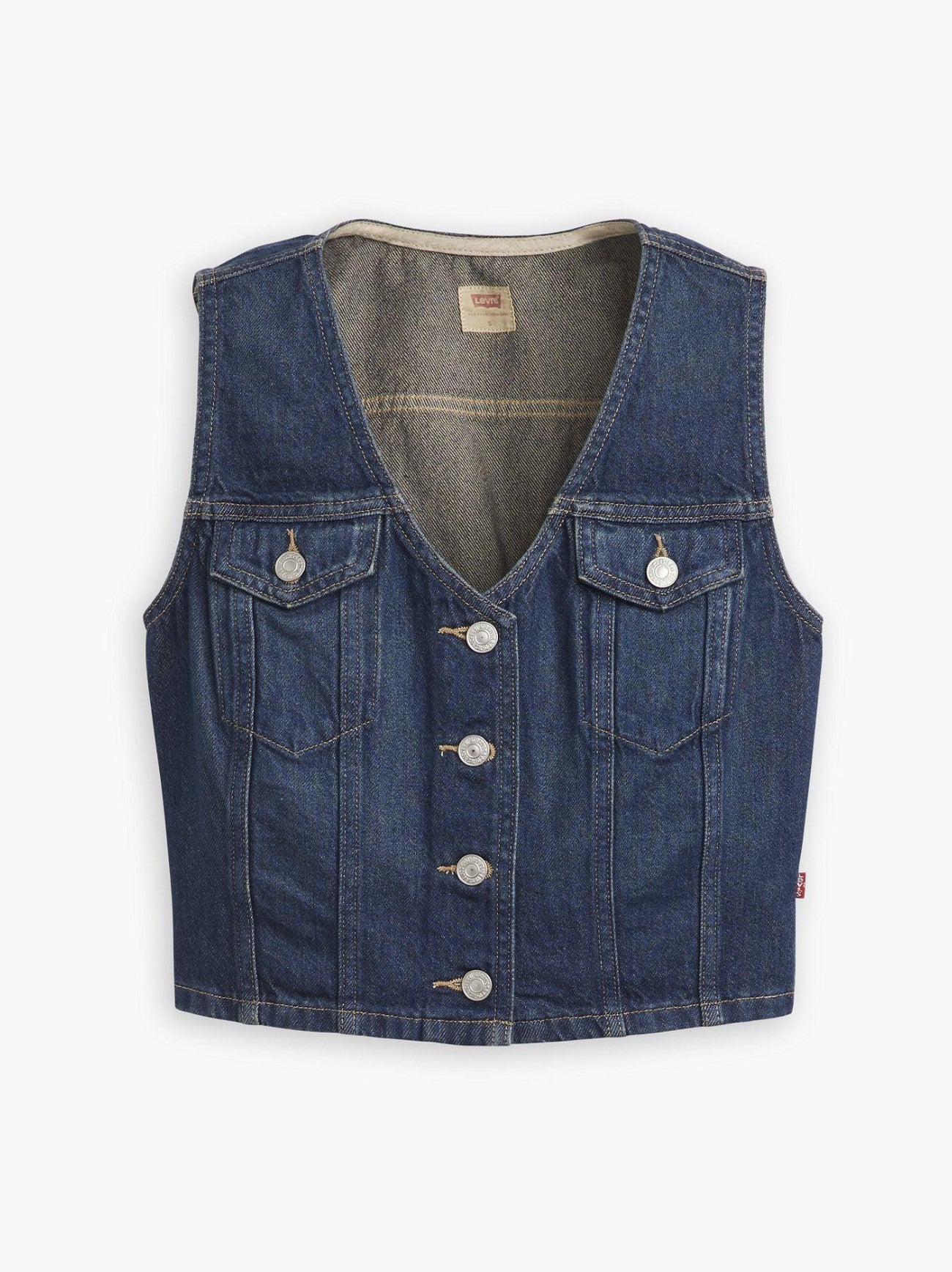 Womens Dark Side Scrape Bella Denim Corset Top