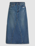 Womens Verified Vintage Skirt Iconic Long Slit Skirt