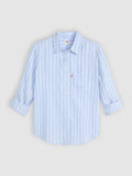 Womens Chikee Stripe Chambray Blue Darlene Utility Shirt