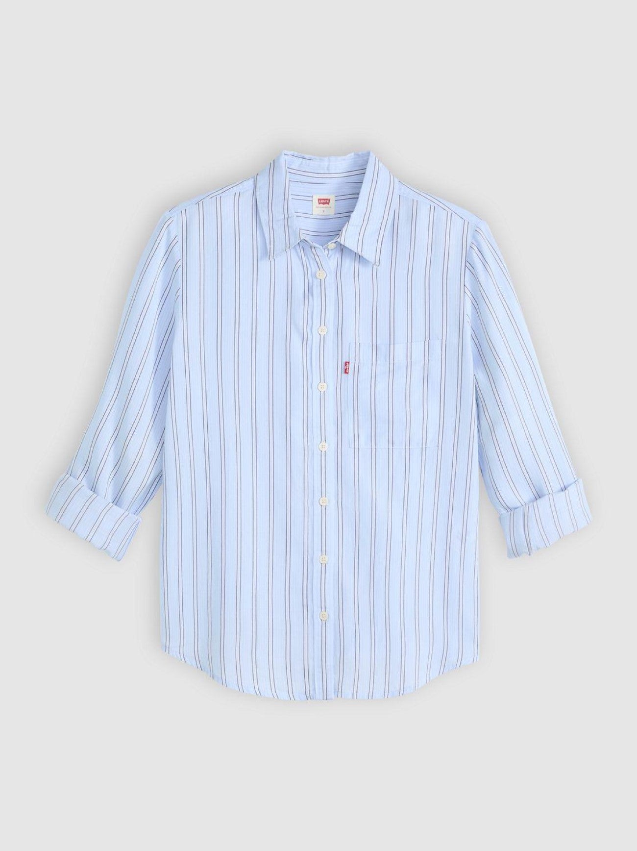 Womens Chikee Stripe Chambray Blue Darlene Utility Shirt