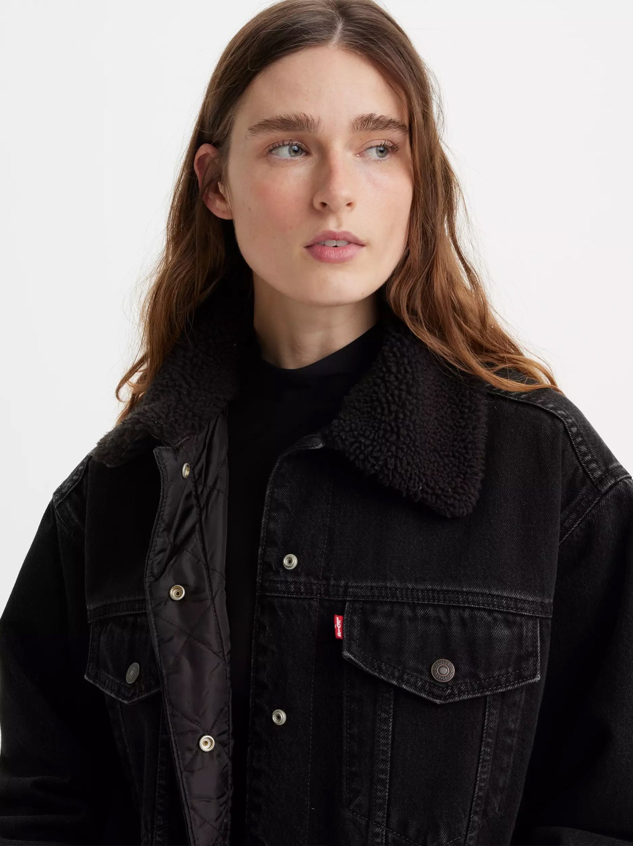 Womens Come Back Trucker Longline Padded Trucker Jacket