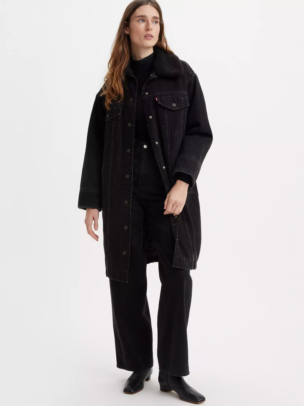 Womens Come Back Trucker Longline Padded Trucker Jacket