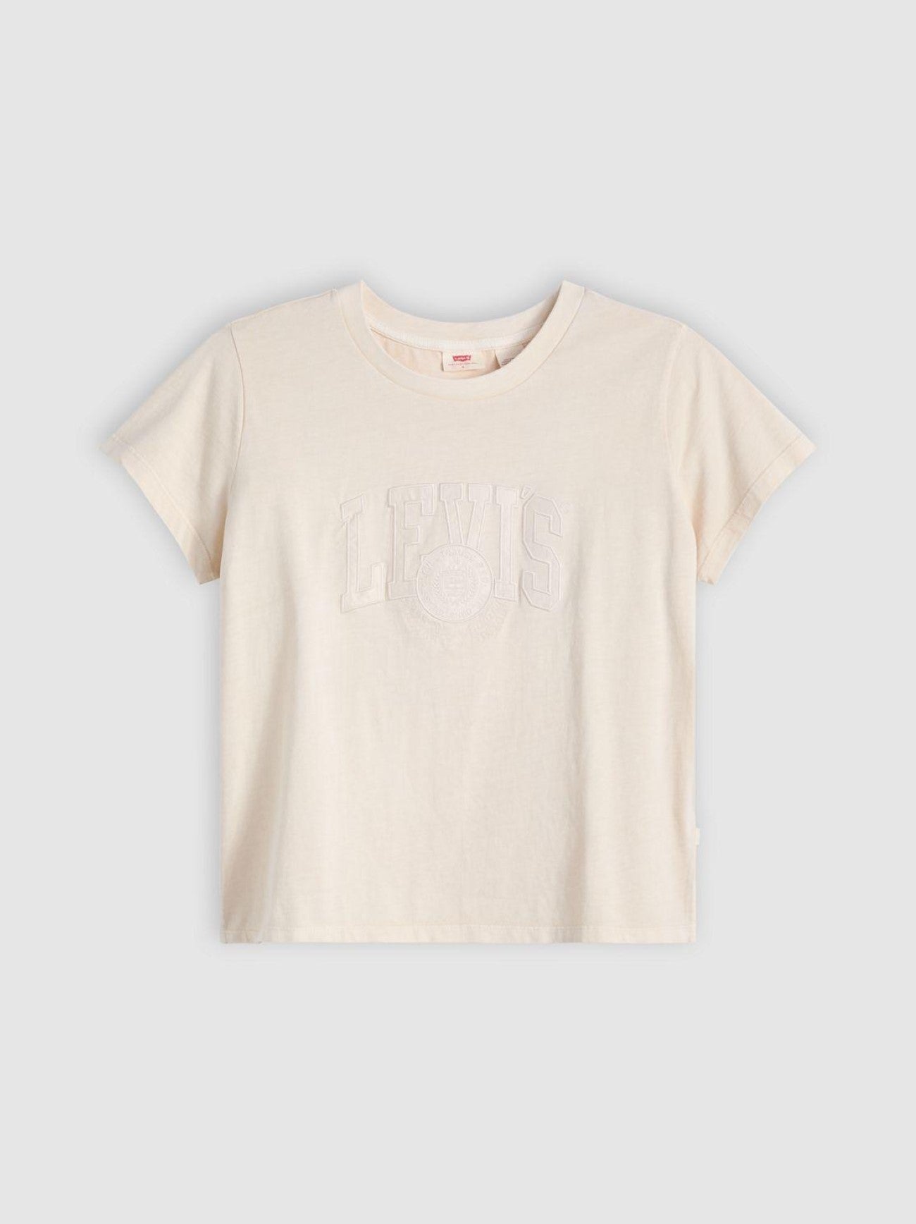 Womens Srt Applique Varsity Logo White Swan Graphic Print Boxy T-Shirt