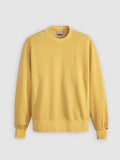 Mens Garment Dye Ochre Authentic Logo Crew Top