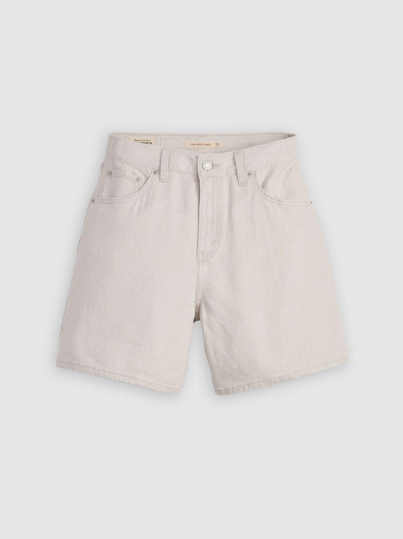 Womens Crystal Gray High Baggy Short