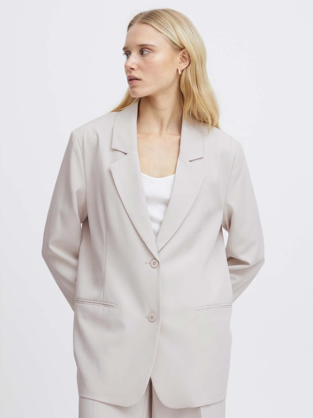 Womens Silver Grey Lexi Oversized Blazer