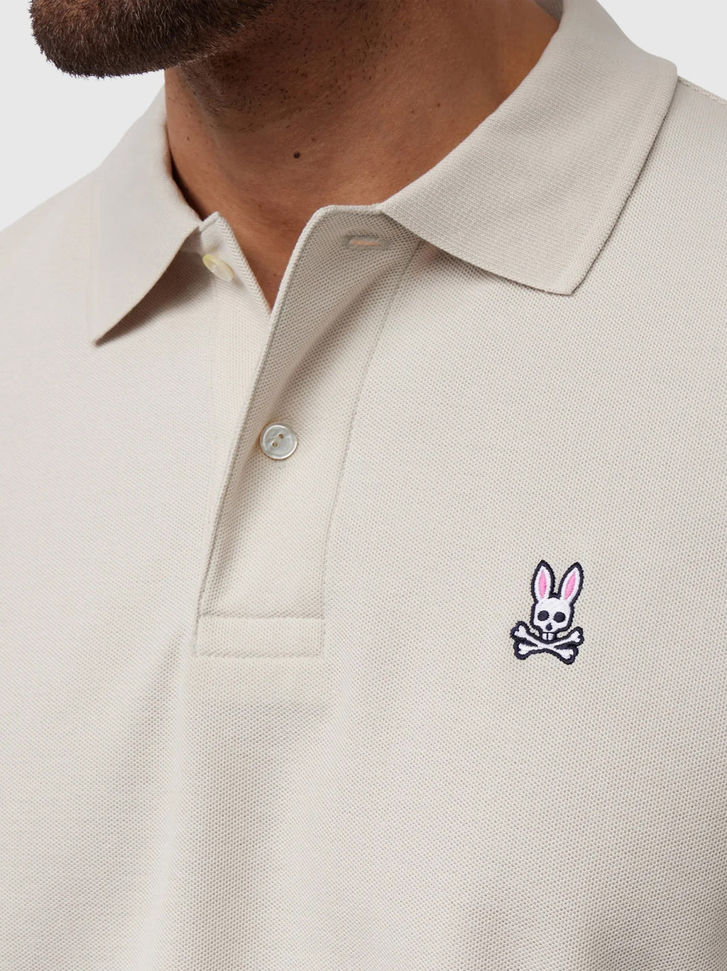 Mens Natural Linen Classic Pique Polo Shirt