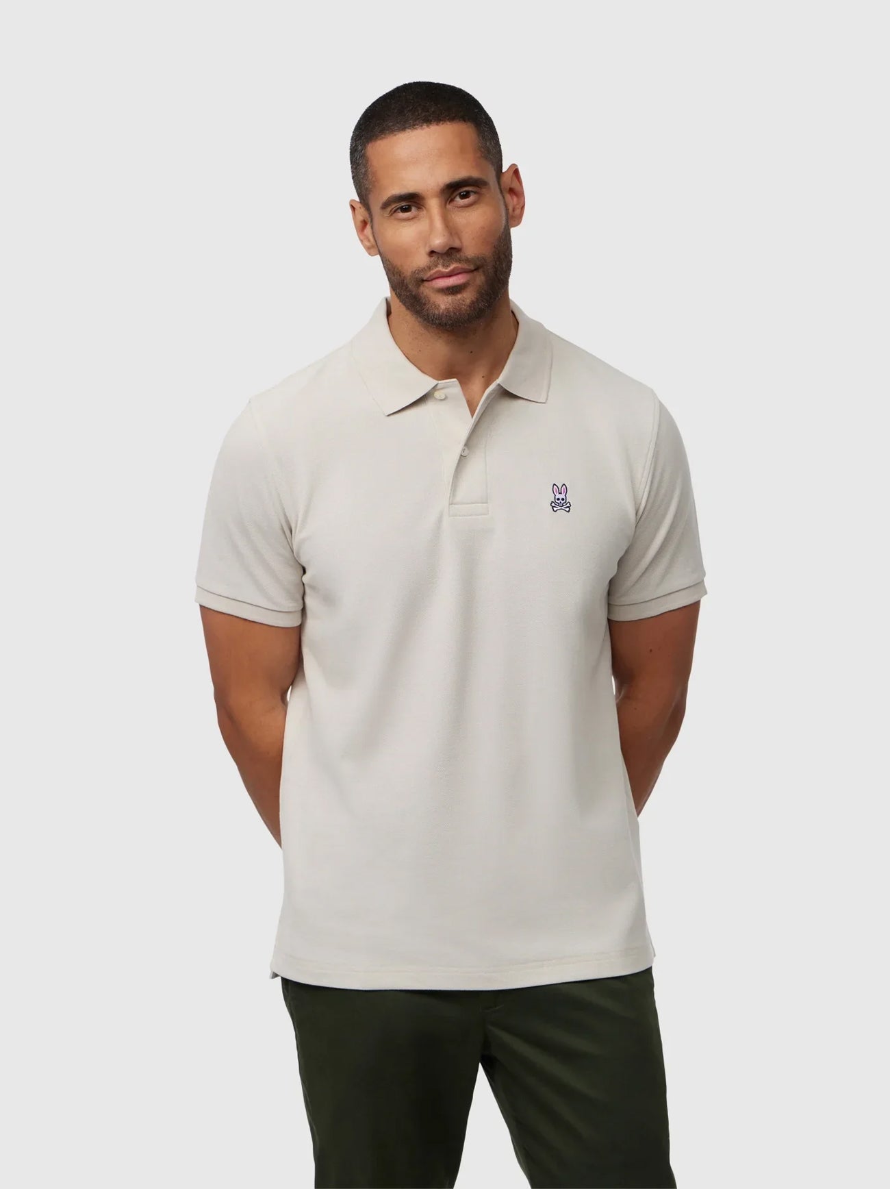 Mens Natural Linen Classic Pique Polo Shirt
