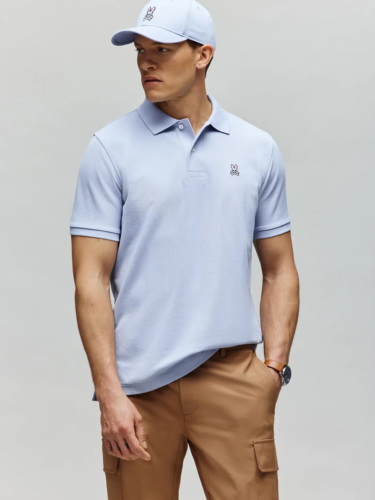 Mens Zen Blue Classic Pique Polo Shirt