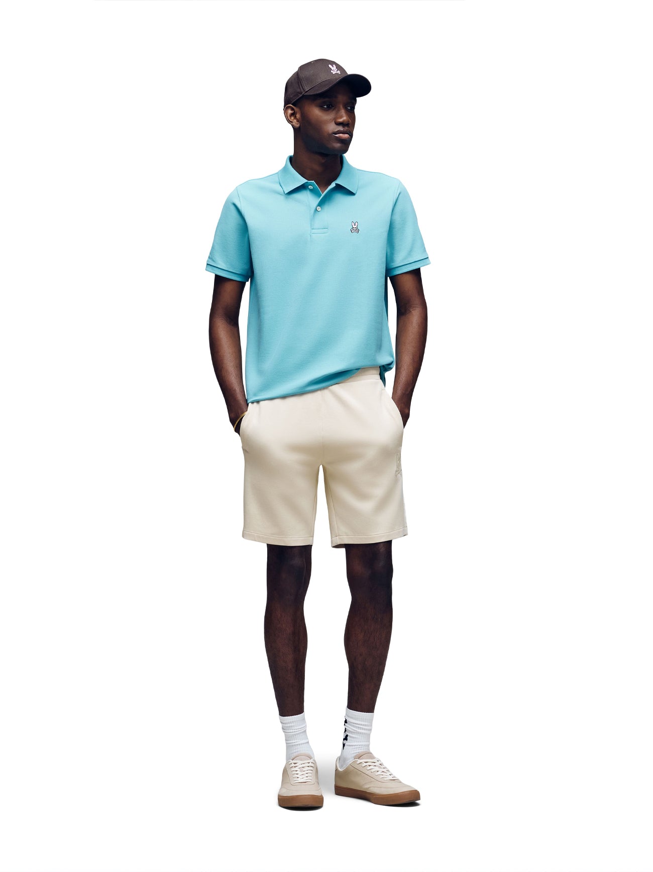 Mens Milky Blue Classic Pique Polo Shirt