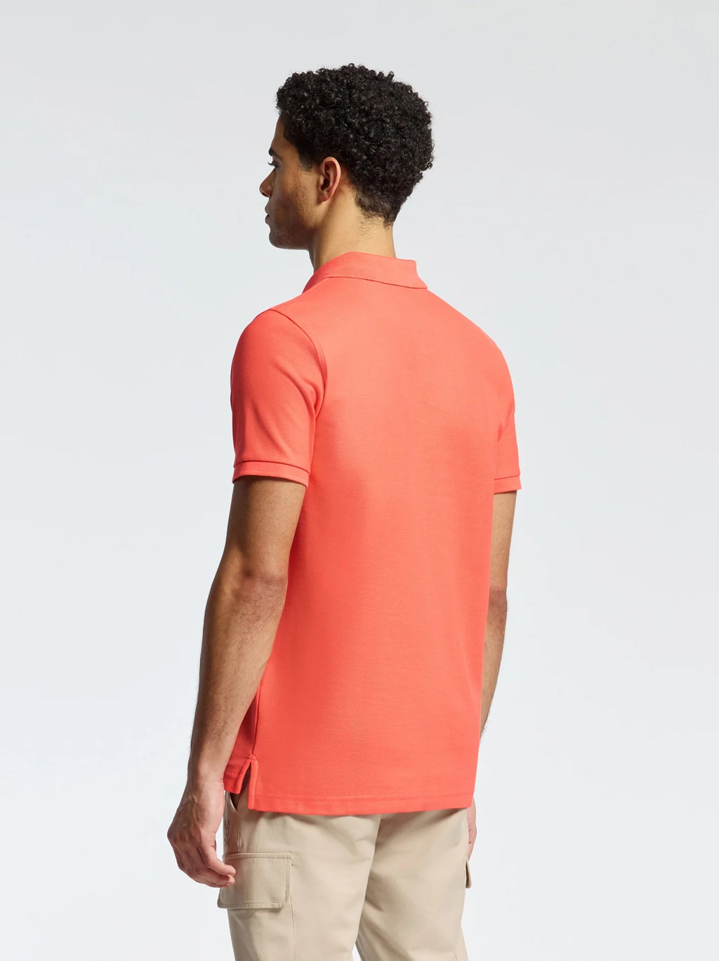 Mens Hot Coral Classic Pique Polo Shirt