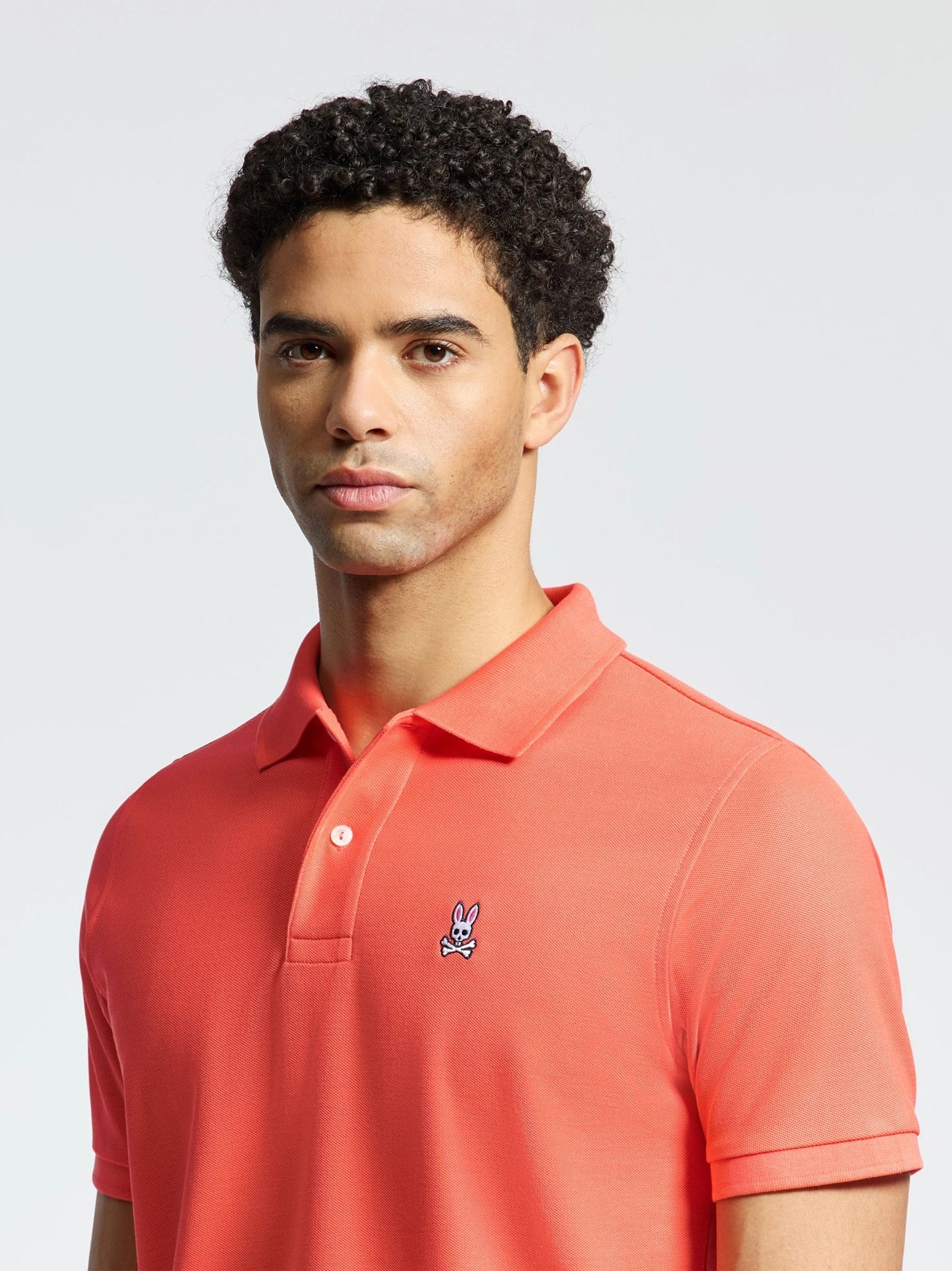 Mens Hot Coral Classic Pique Polo Shirt