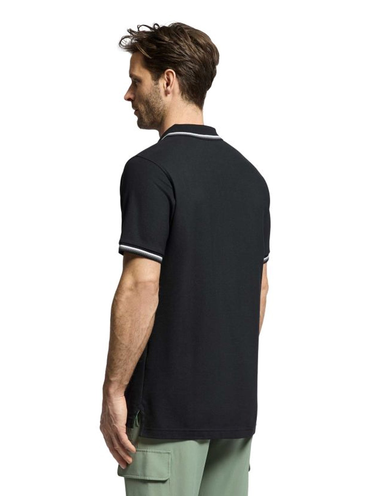 Mens Black Baxter Pique Polo Shirt
