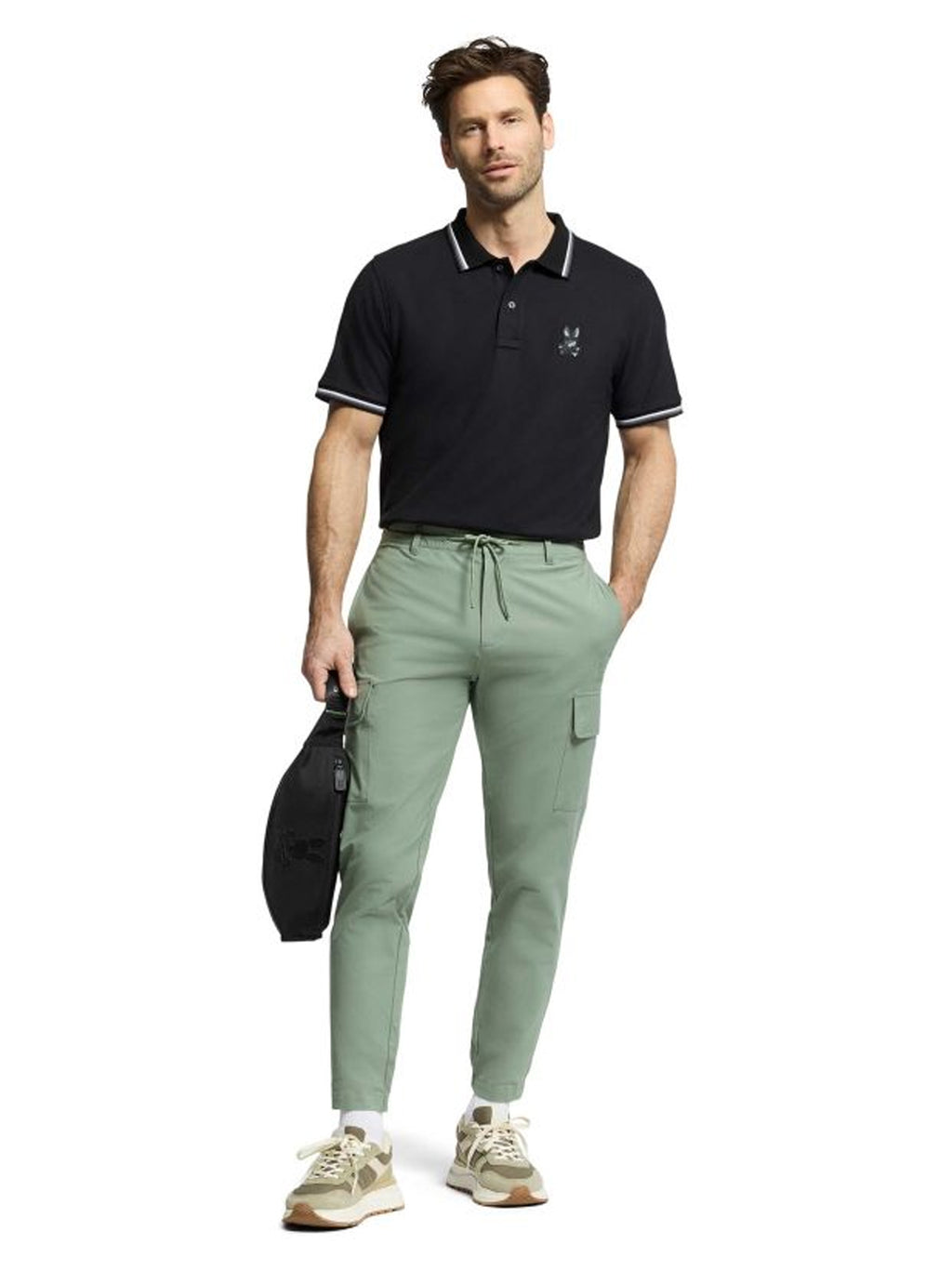 Mens Black Baxter Pique Polo Shirt