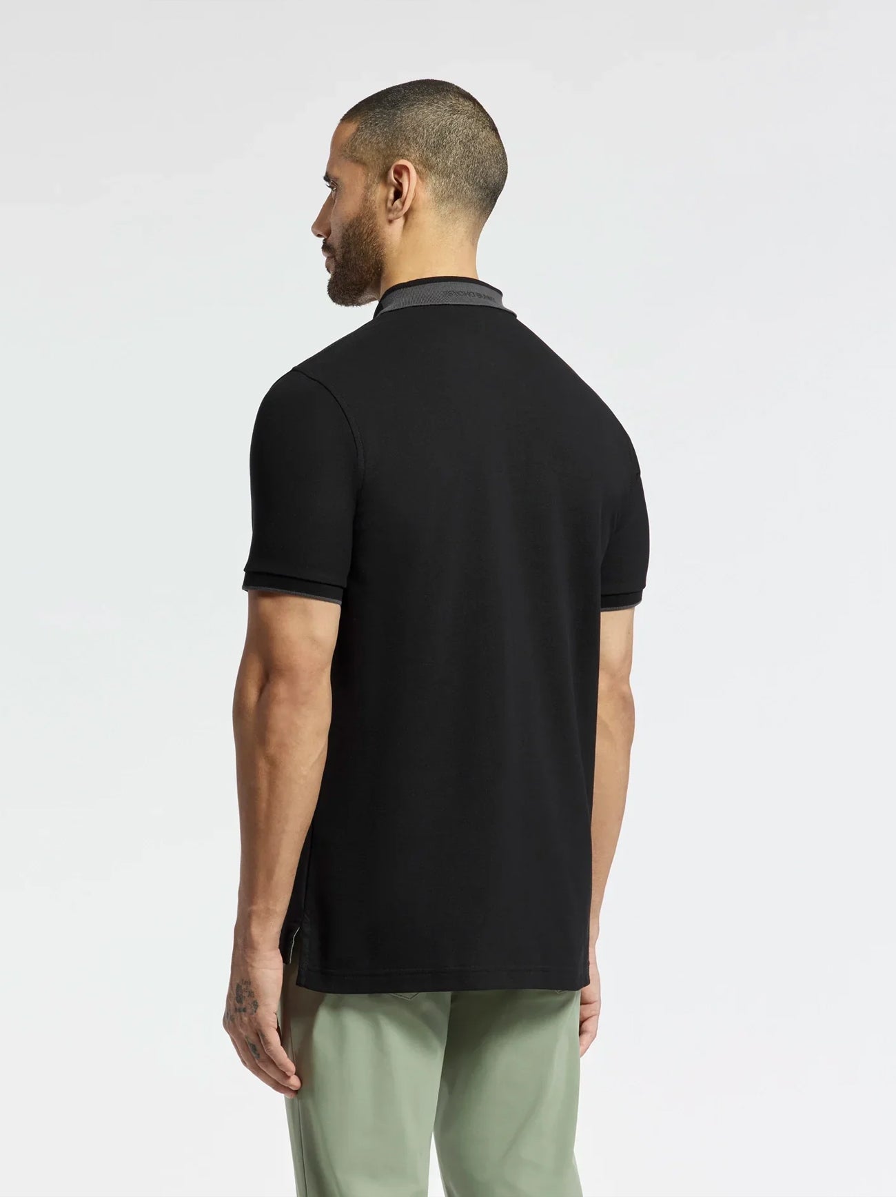 Mens Black New Castle Pique Polo Shirt