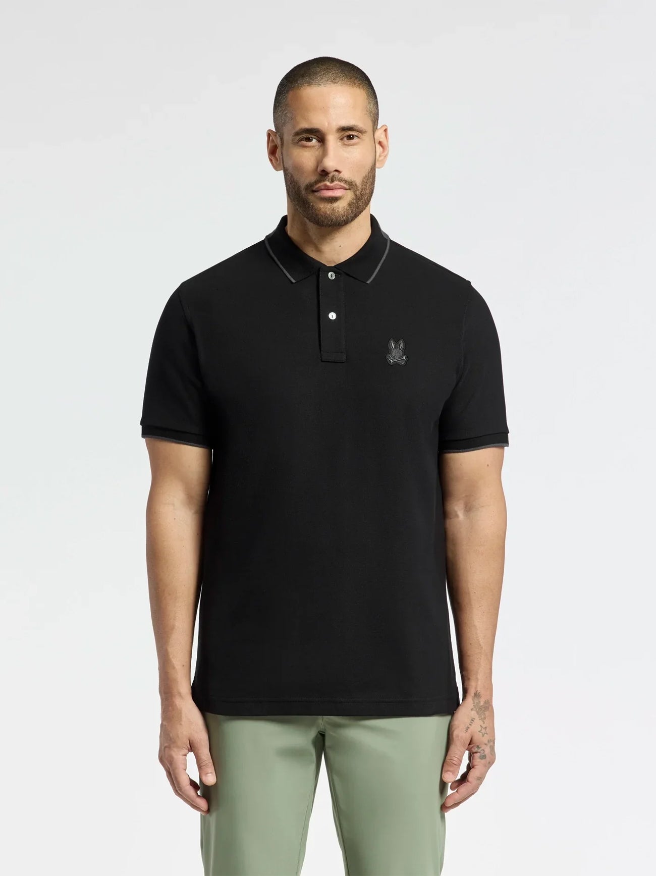 Mens Black New Castle Pique Polo Shirt