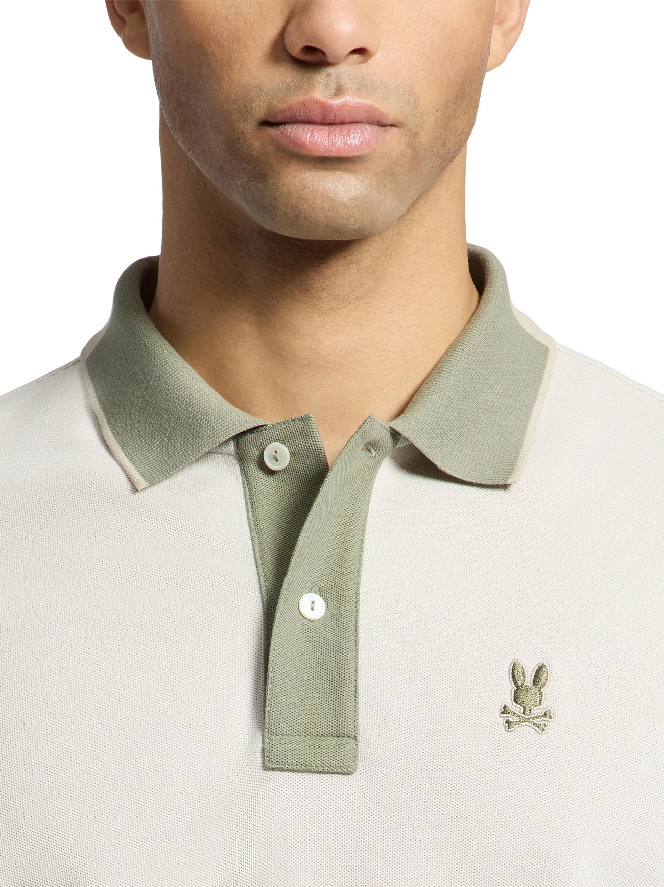 Mens Natural Linen Thatcher Pique Polo Shirt