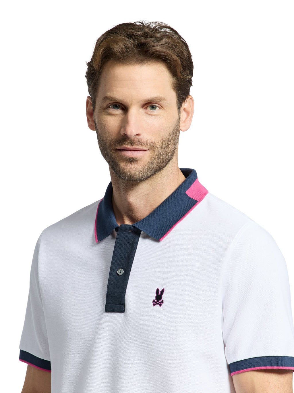 Mens White Thatcher Pique Polo Shirt