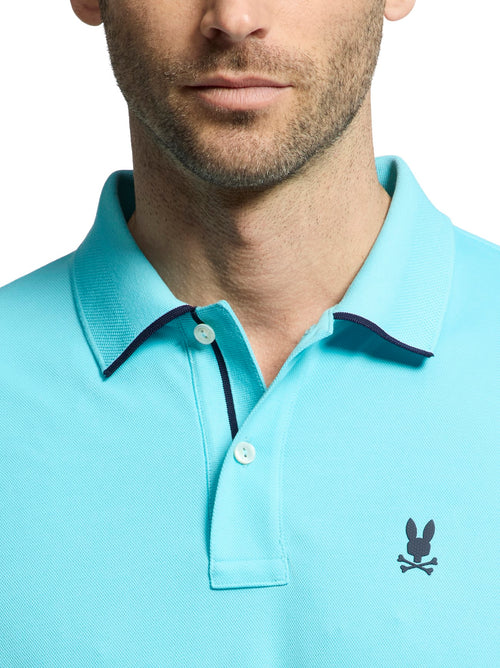 Mens Bachelor Button Elliston Sport Pique Polo Shirt