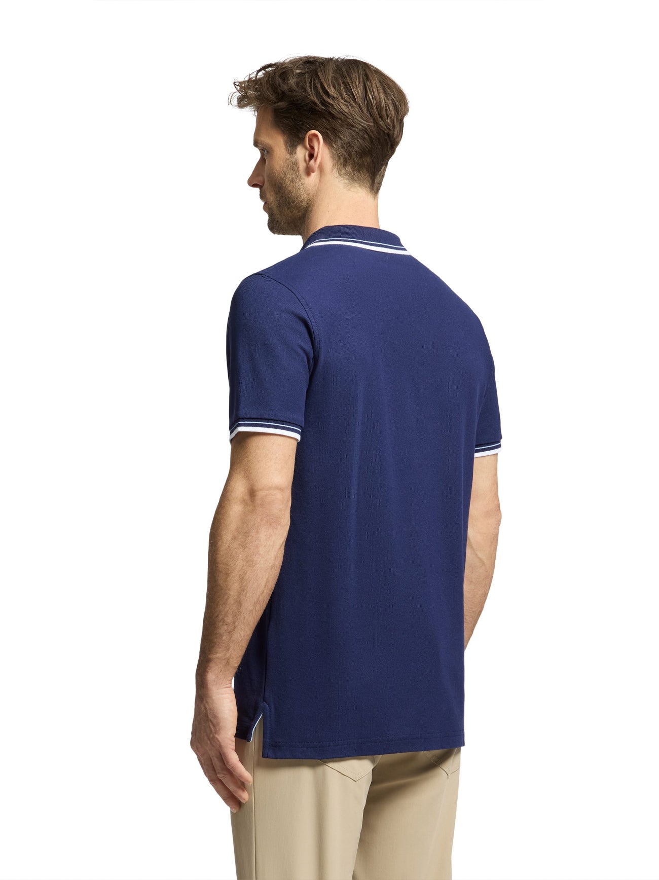 Mens Evening Blue Elliot Pique Polo Shirt