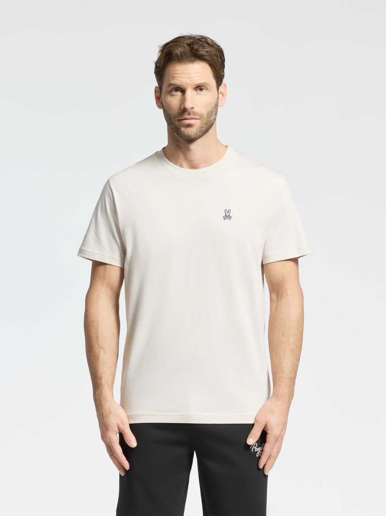 Mens Natural Linen Classic Crew Neck T-Shirt