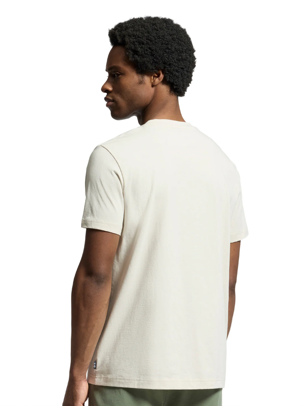 Mens Natural Linen Baxter Embroidered Graphic T-Shirt