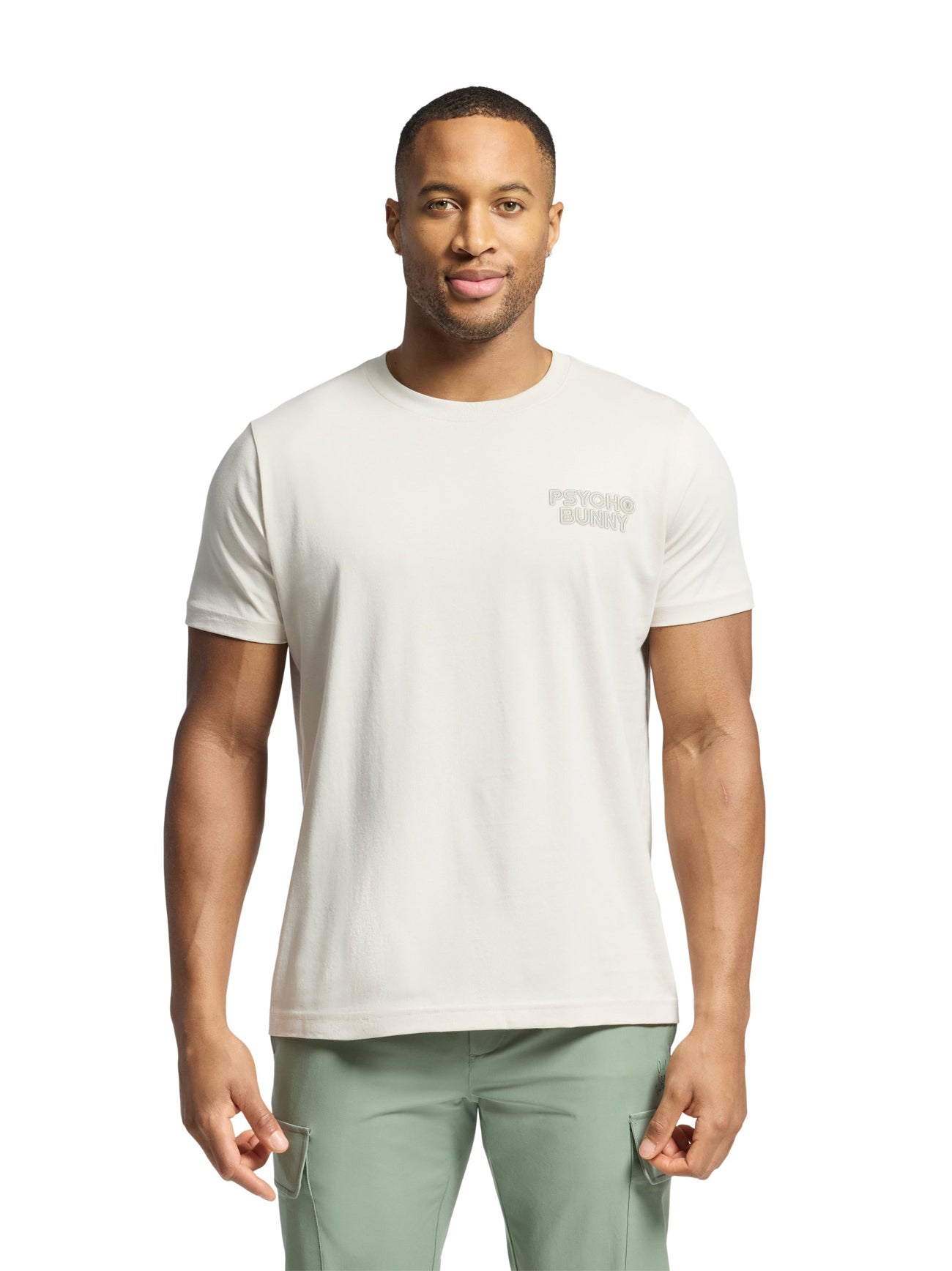 Mens Natural Linen Sydney Back Graphic T-Shirt