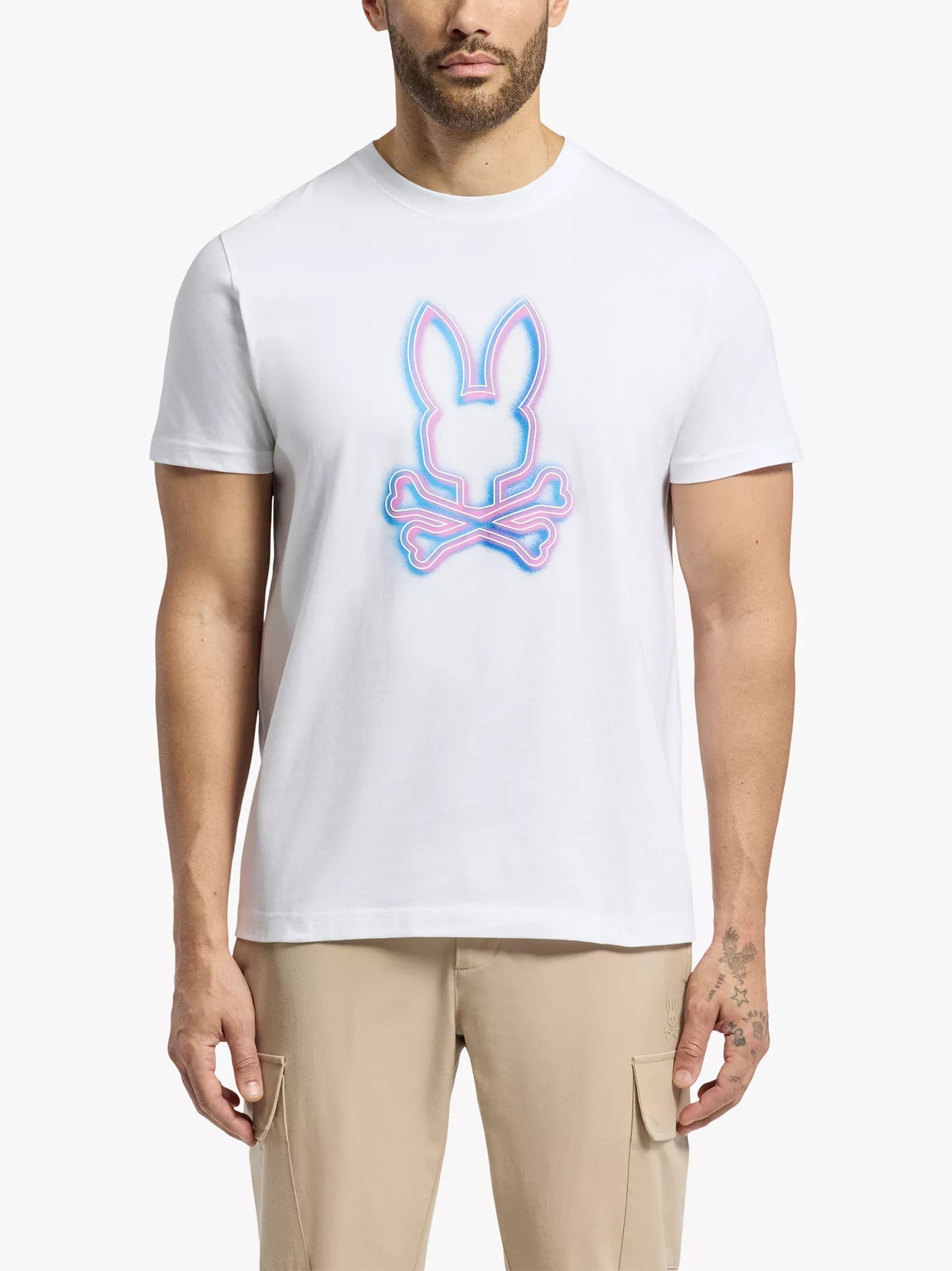 Mens White Logo Graphic T-Shirt