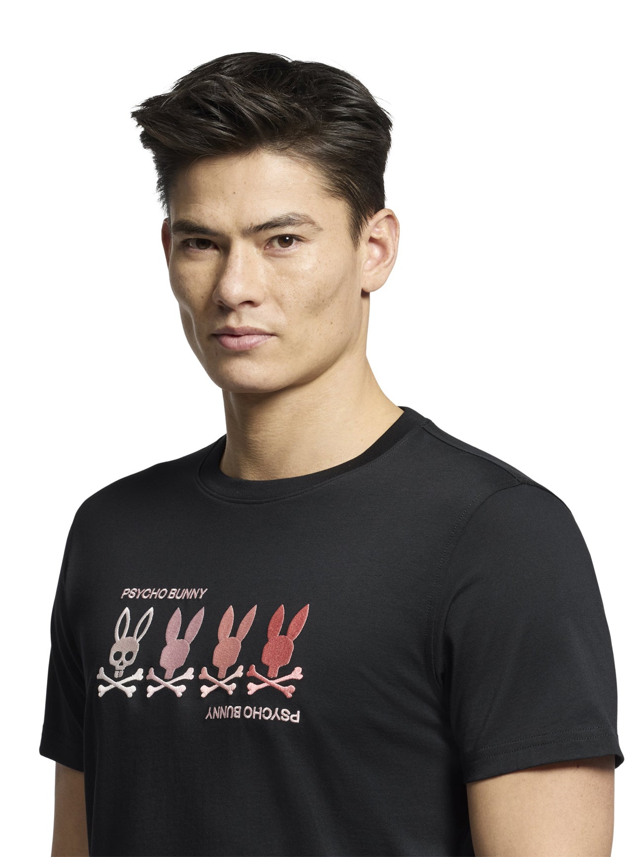 Mens Black Oceania Embroidered Graphic T-Shirt