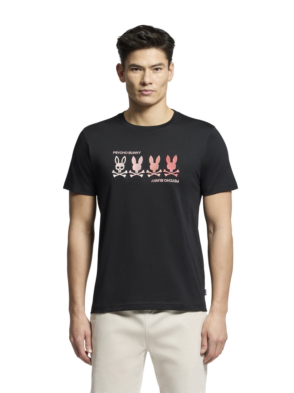 Mens Black Oceania Embroidered Graphic T-Shirt