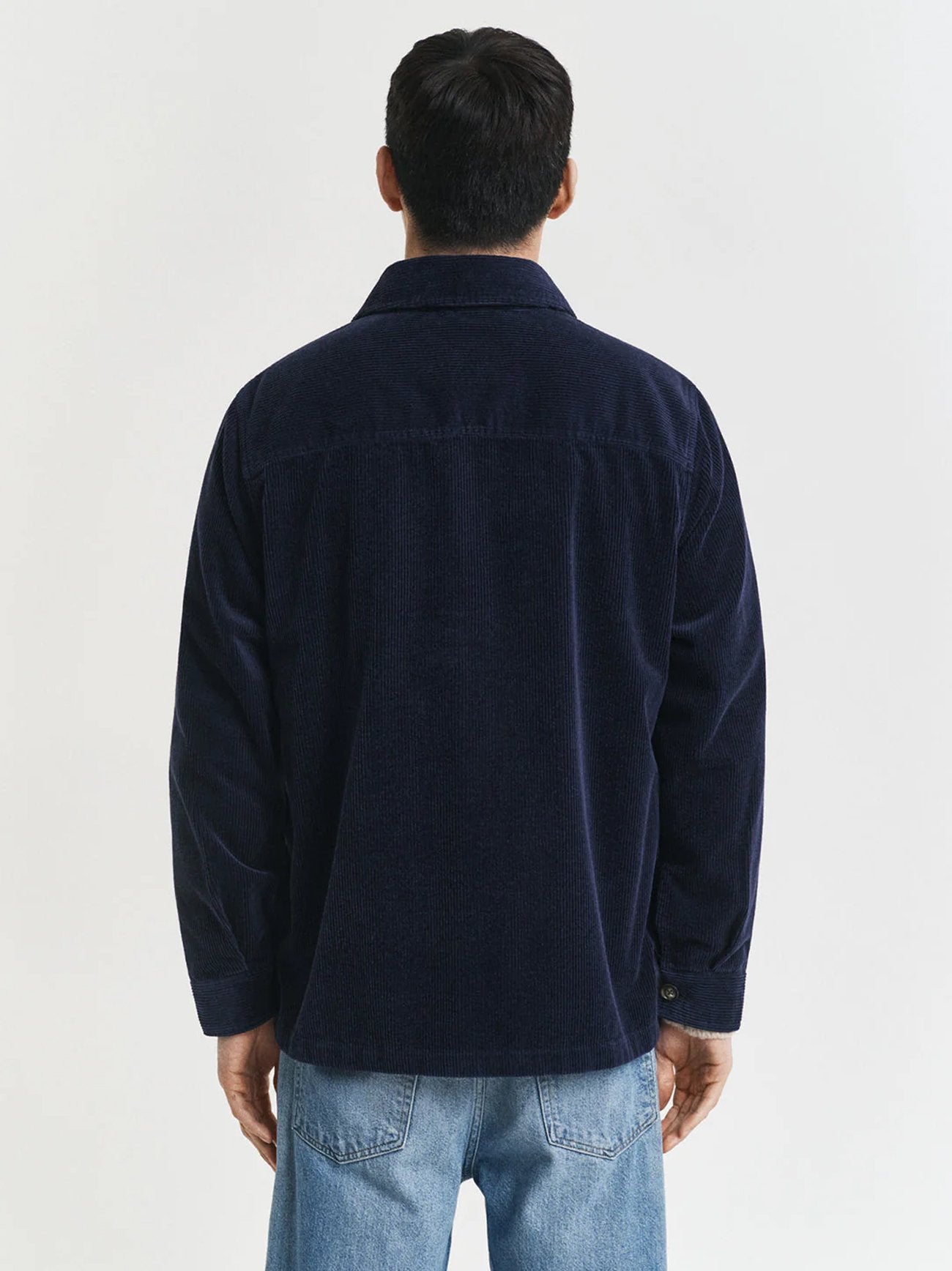 Mens Evening Blue Regular Fit Corduroy Overshirt