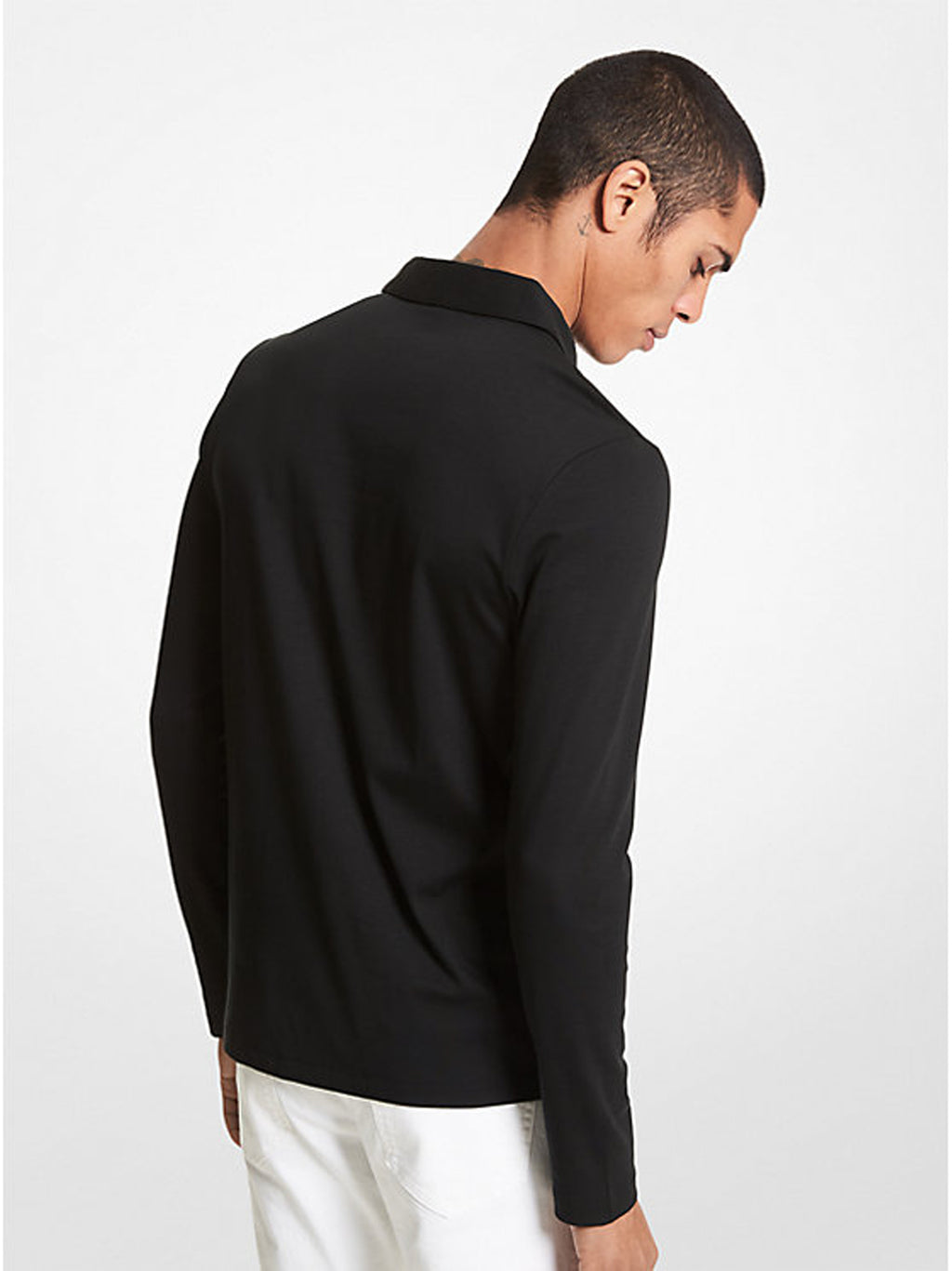 Black Long-Sleeve Polo Shirt