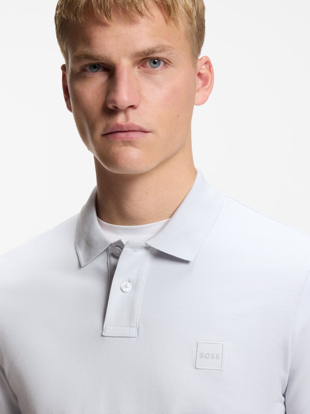 Mens Light Pastel Blue Passenger Short Sleeve Polo Shirt