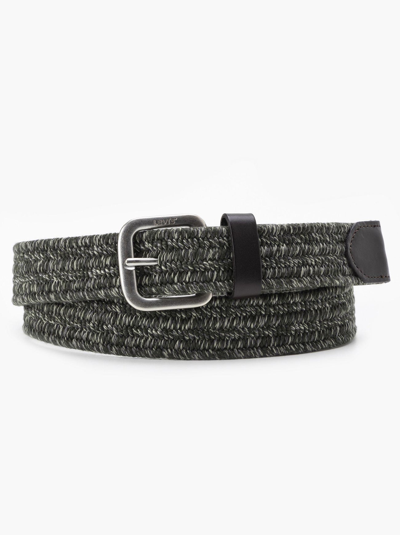 Mens Olive Night Stretch Woven Belt